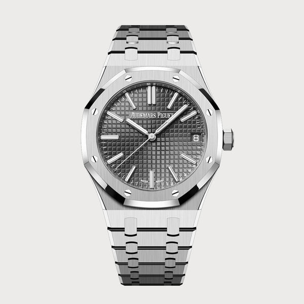 Audemars Piguet Royal Oak 41 With Rhodium/ Grey Dial In Steel