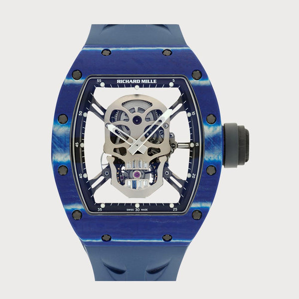 Richard Mille Rm52-01 Skull Tourbillon In Blue Quartz & Carbon Tpt