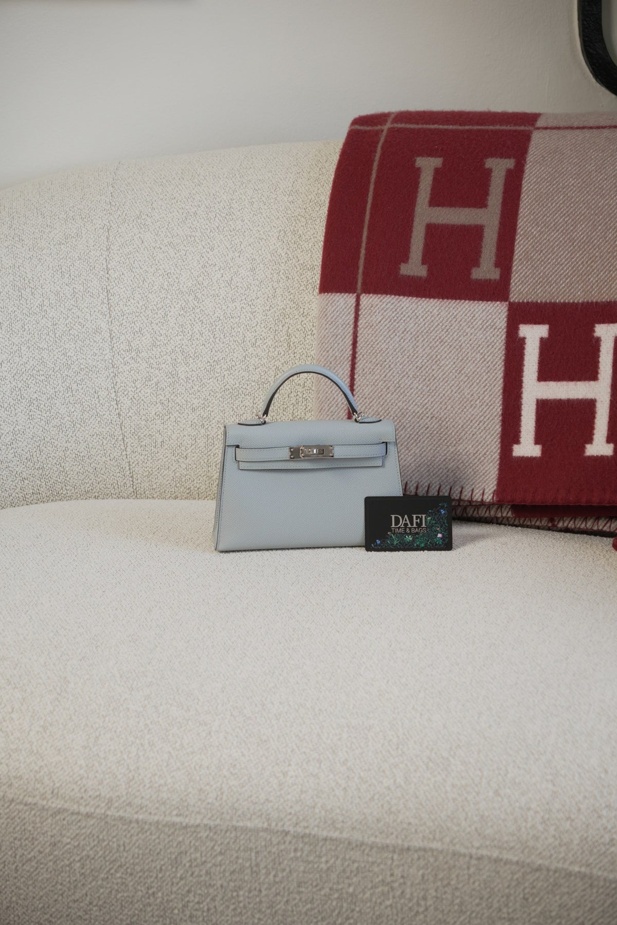 Hermes Mini Kelly 20 Bleu Glacier PHW