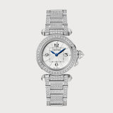 Pasha 30 Mm Fully Diamond Set In White Gold With Silver Dial