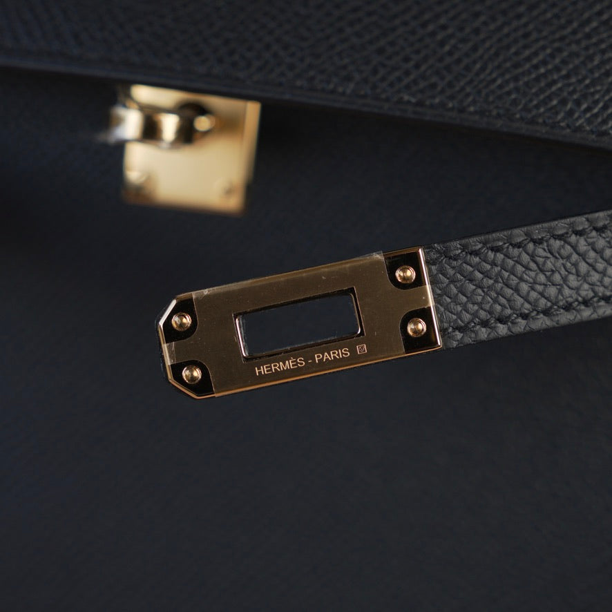 Hermes Kelly 25 Black GHW Epsom Sellier