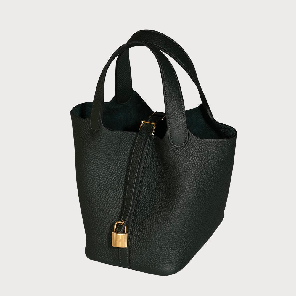 Hermès Picotin Lock 18 Vert Foncé With Gold Hardware In Taurillon Clemmence Leather - view 9