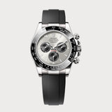 Daytona In White Gold With Silver Dial On Oysterflex