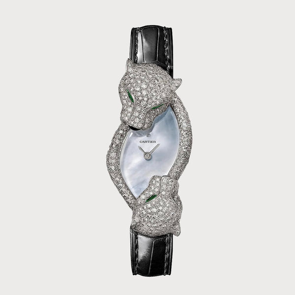 Cartier Panthère Crash Diamond Set With Blue Mother-Of-Pearl Dial