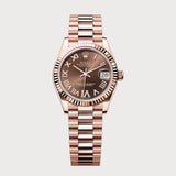 Datejust 31 Chocolate Roman Diamond Dial In Rose Gold
