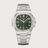Nautilus Green With Baguette Diamond Bezel
