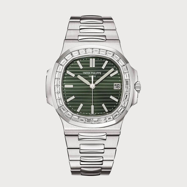Patek Philippe Nautilus Green With Baguette Diamond Bezel