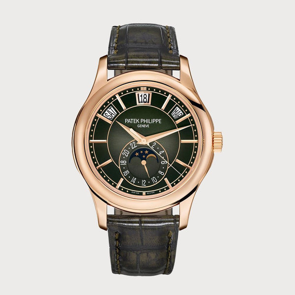 Patek Philippe Annual Calendar Moon Phases With Green Dial In Rose Gold