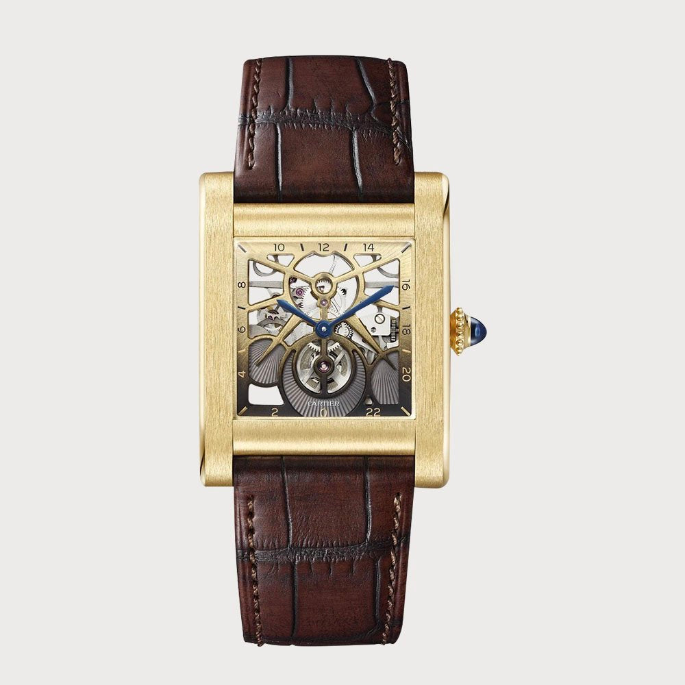 Cartier Tank Normale Large Skeleton In Yellow Gold