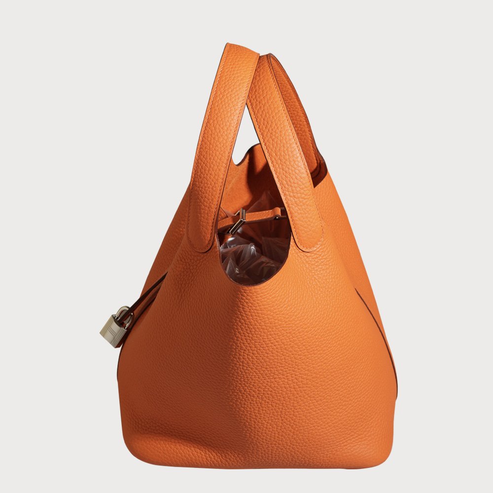 Hermès Picotin Lock 22 Orange With Palladium Hardware - view 10