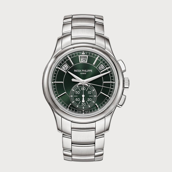 Patek Philippe Flyback Chronograph Annual Calendar With Green Dial In Stainless Steel