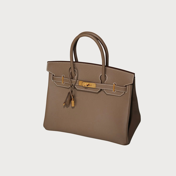 Hermès Hermes Birkin 30 Etoupe With Gold Hardware In Epsom Leather Retourne Shape