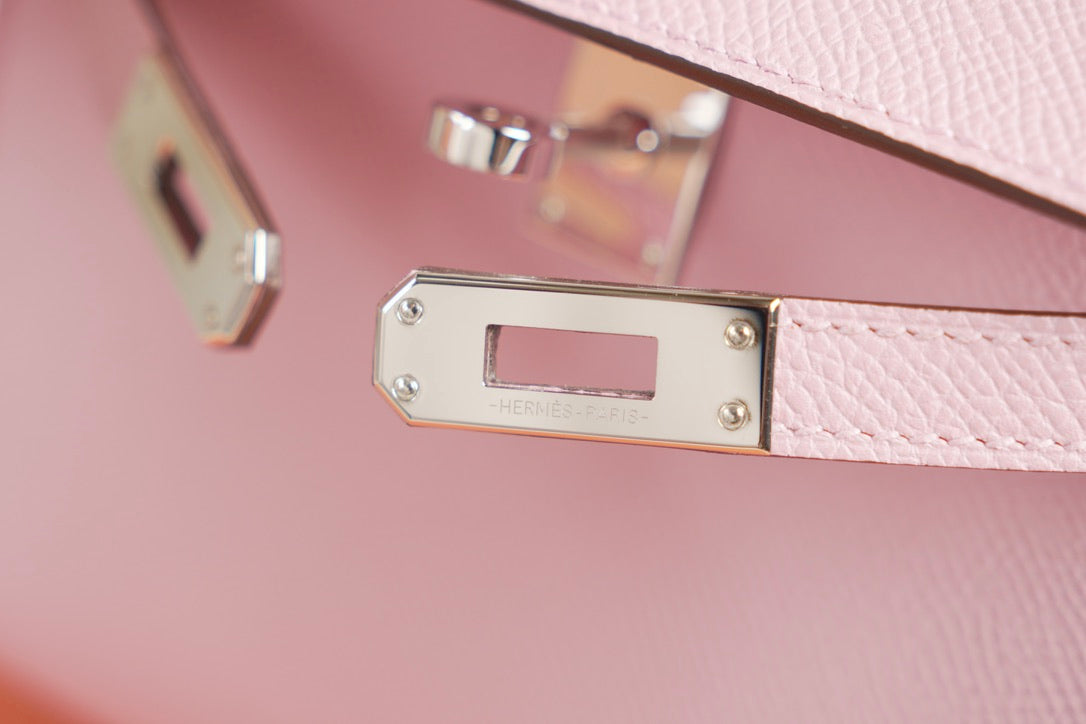Hermes Mini Kelly 20 Mauve Sylvestre Phw Epsom