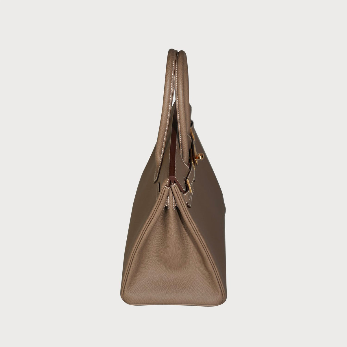 Hermès Hermes Birkin 30 Etoupe With Gold Hardware In Epsom Leather Retourne Shape - view 13