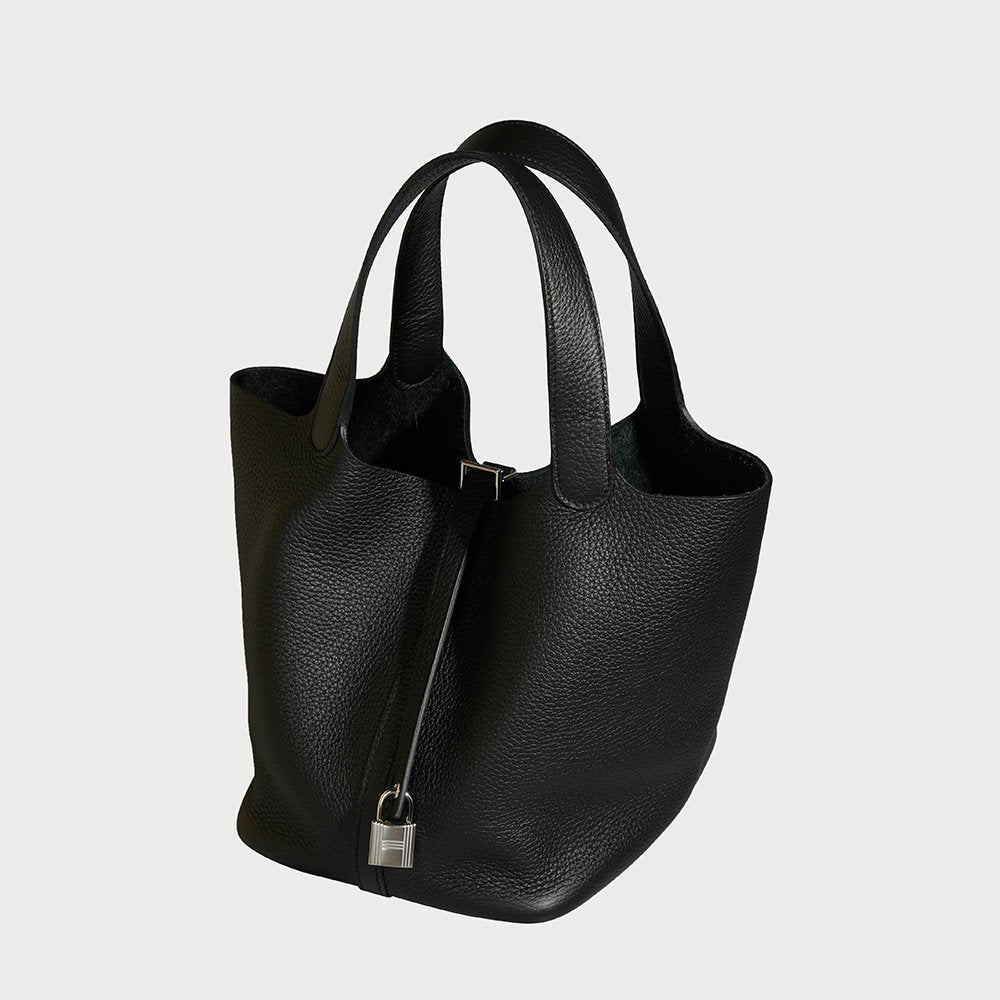 Hermès Picotin Lock 22 Black With Palladium Hardware In Clemmence Leather