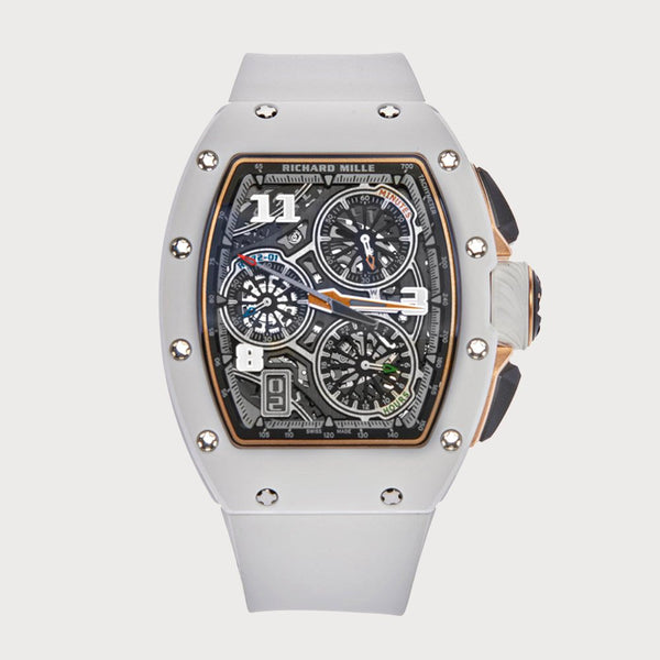 Richard Mille Rm72-01 Flyback Chronograph In White Ceramic