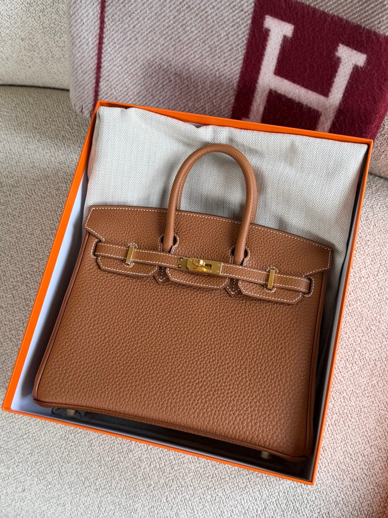 Hermes Birkin 25 Gold Ghw Togo Retourne