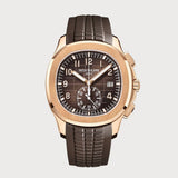 Aquanaut Chronograph Chocolate Brown In Rose Gold