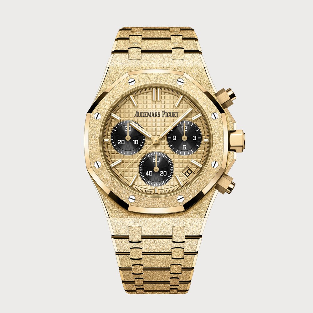 Audemars Piguet Royal Oak 41 Chronograph In Frosted Yellow Gold