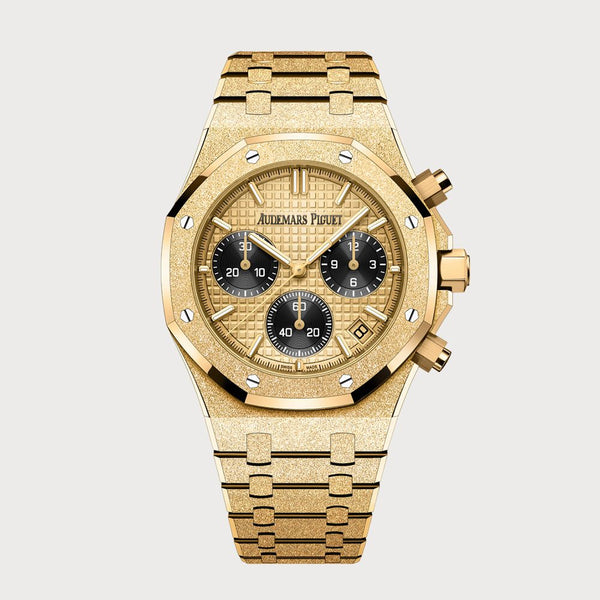 Audemars Piguet Royal Oak 41 Chronograph In Frosted Yellow Gold