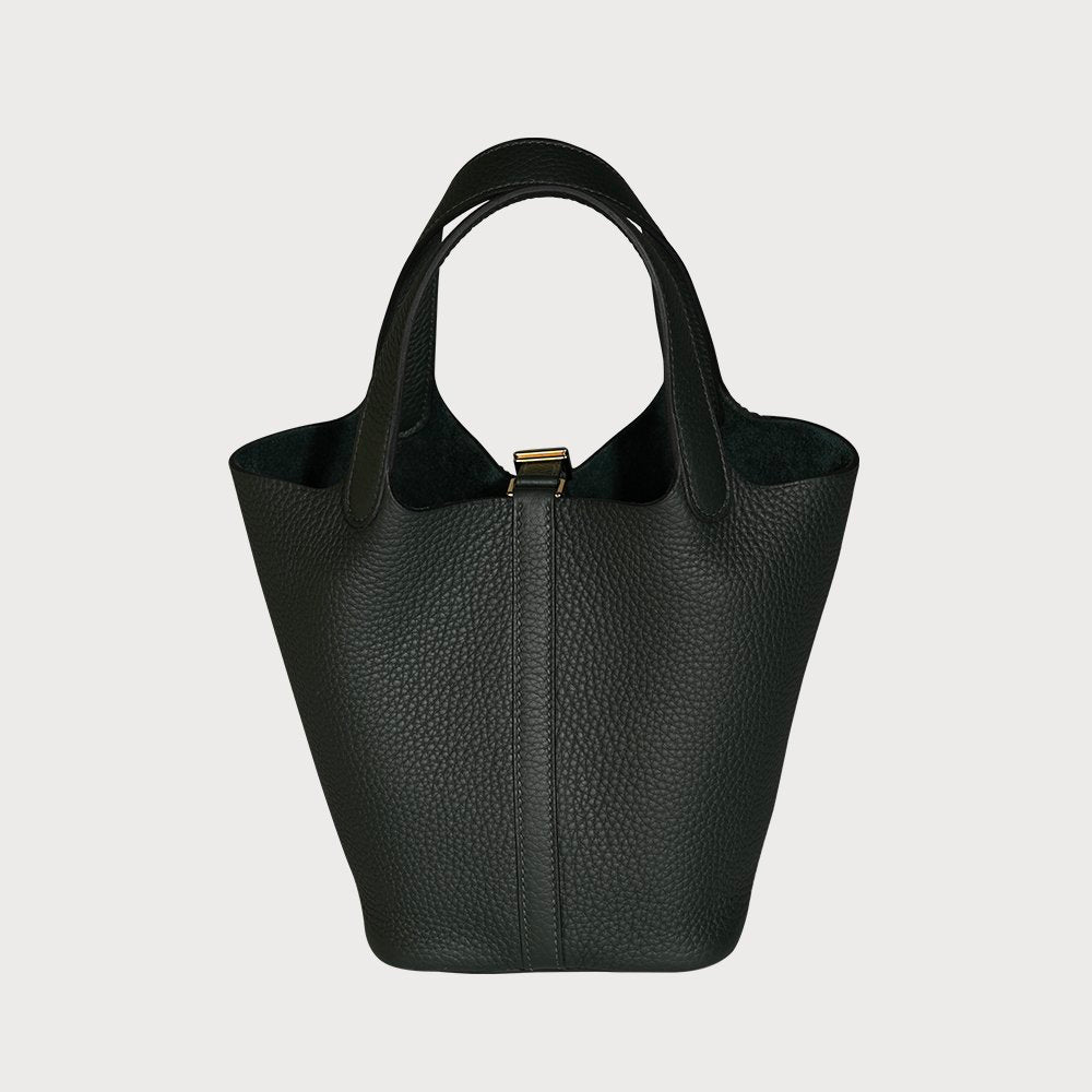 Hermès Picotin Lock 18 Vert Foncé With Gold Hardware In Taurillon Clemmence Leather - view 11