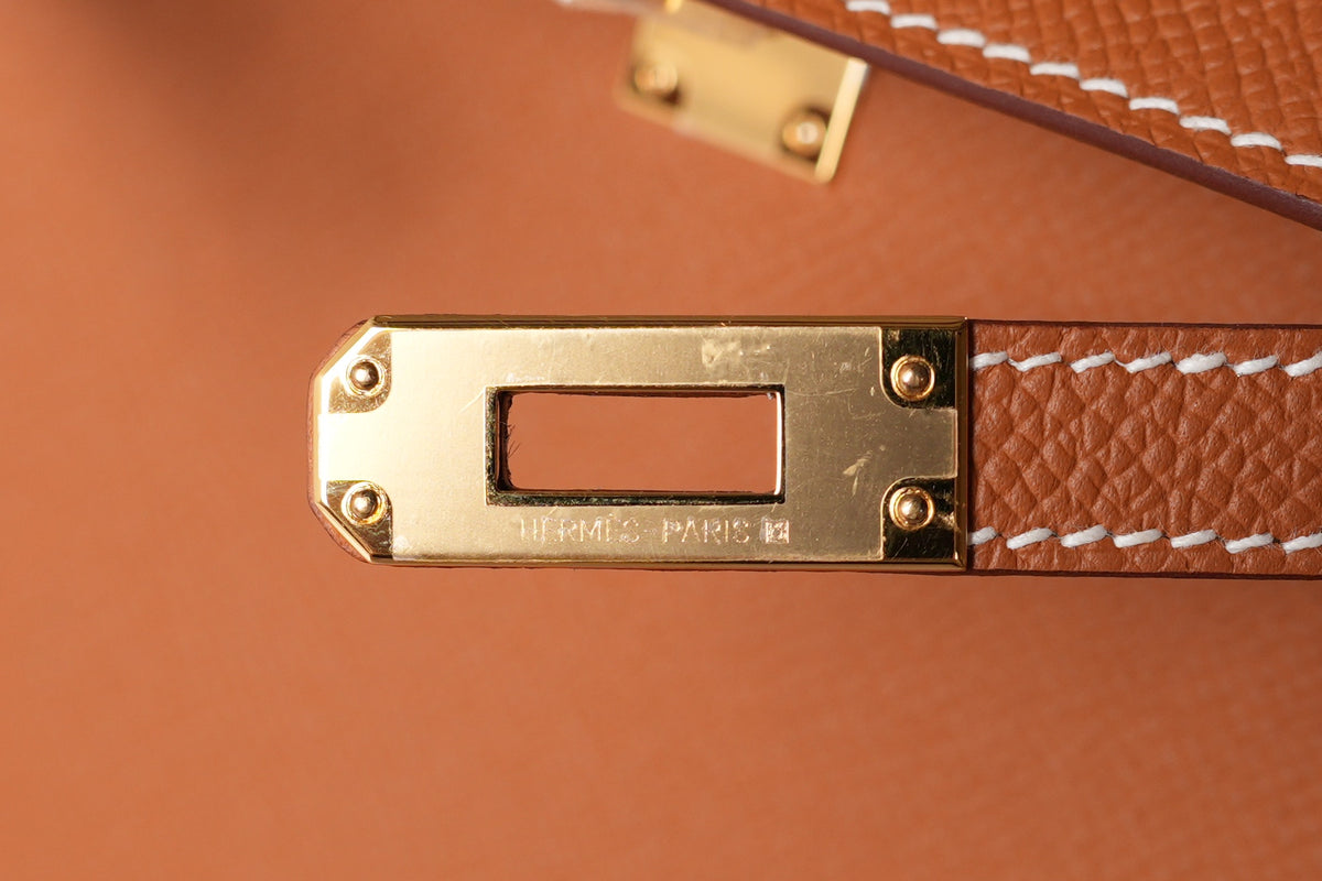 Hermes Kelly 25 Gold Epsom GHW