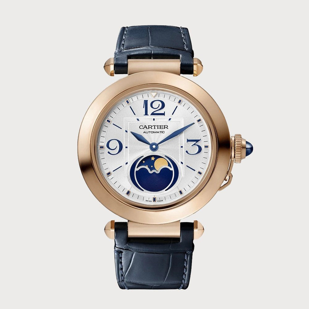 Cartier Pasha 41mm Moonphase In Rose Gold With White Dial