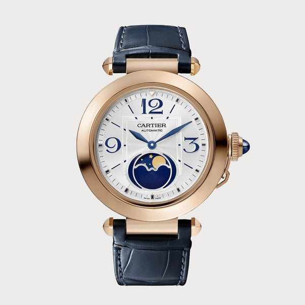 Cartier Pasha 41mm Moonphase In Rose Gold With White Dial