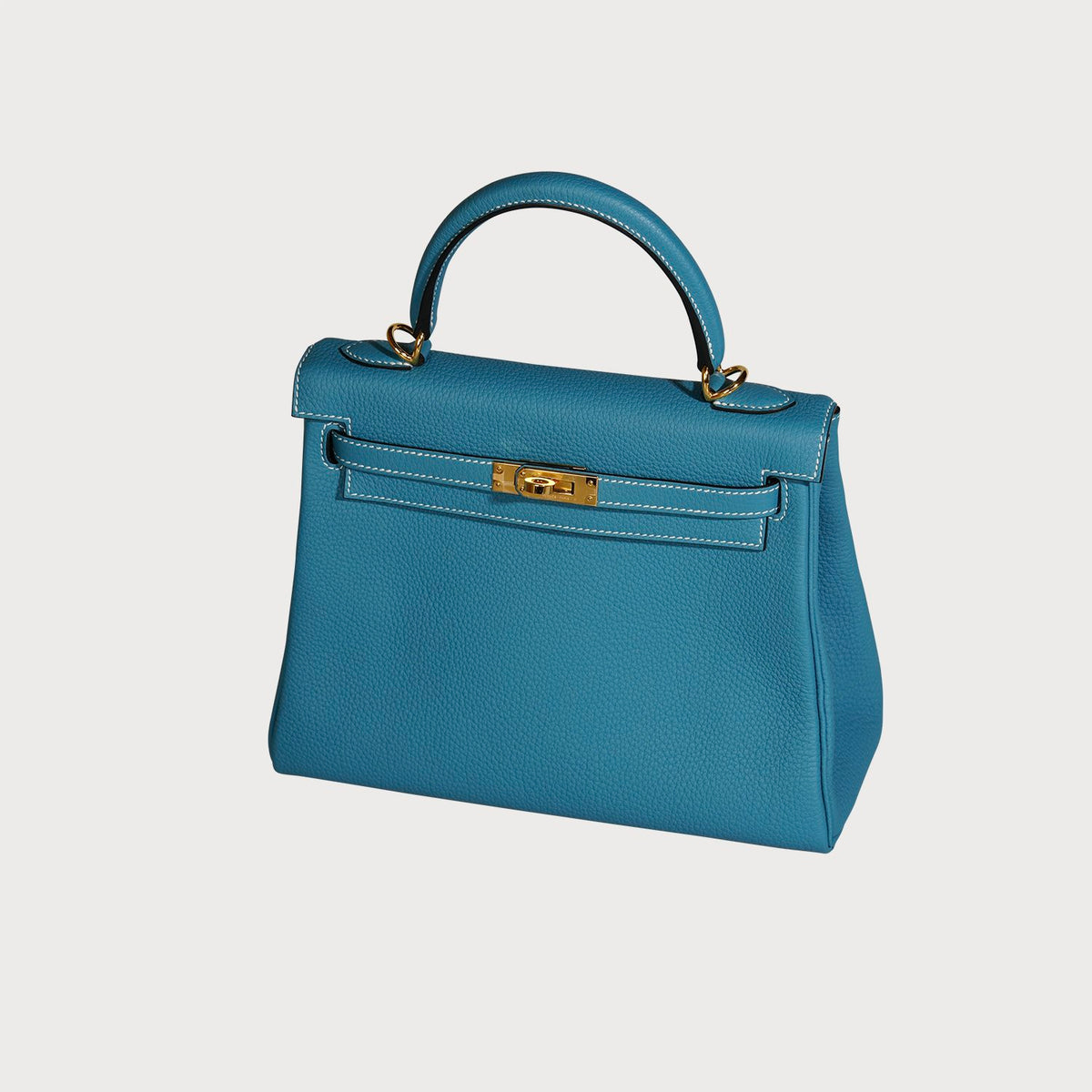 Hermès Kelly 25 Blue Jean With Gold Hardware In Togo Leather