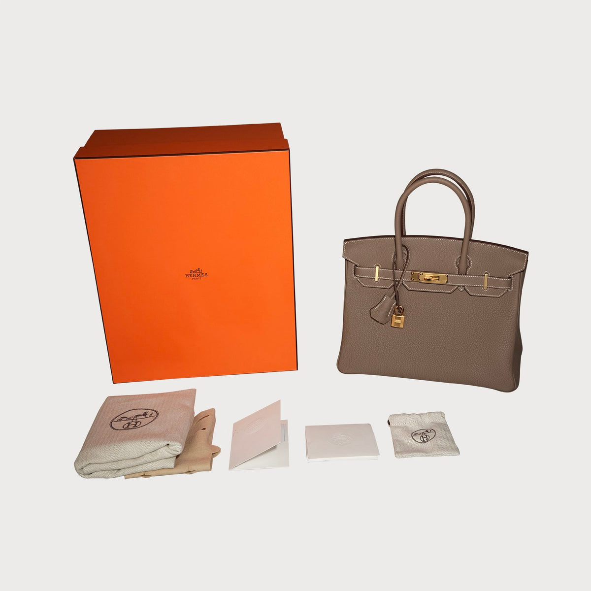 Hermès Birkin 30 Etoupe With Gold Hardware In Togo Leather - view 8