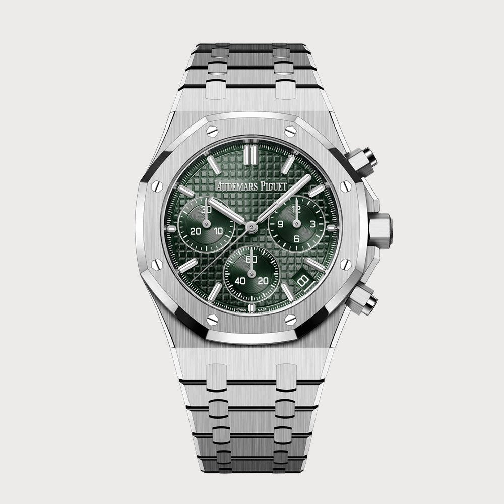 Audemars Piguet Royal Oak 41 Chronograph In Stainless Steel With A Green Dial