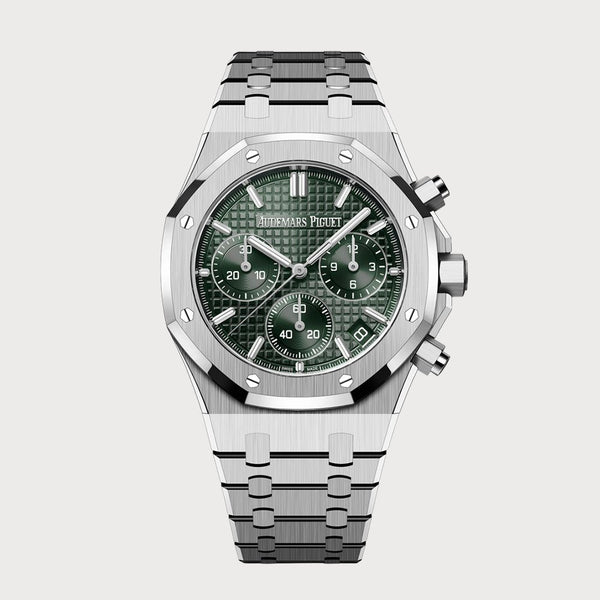 Audemars Piguet Royal Oak 41 Chronograph In Stainless Steel With A Green Dial