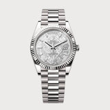 Day-Date 40 Meteorite With Baguette-Cut Diamonds In White Gold