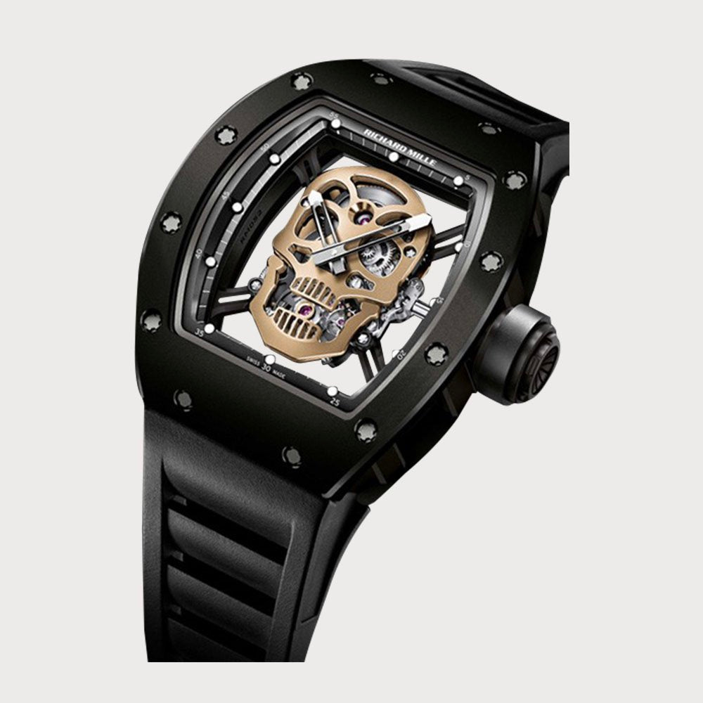 Richard Mille Rm52-01 Black Skull Tourbillon In Tzp Ceramic
