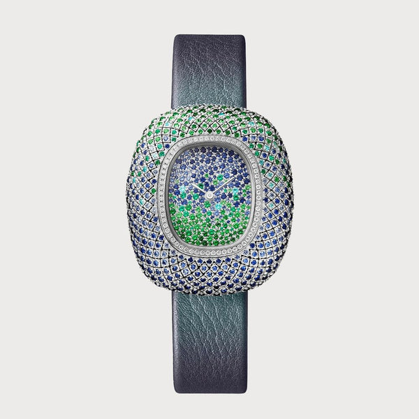 Cartier Coussin Medium With Diamonds, Sapphires, Tsavorites, Emeralds & Tourmalines