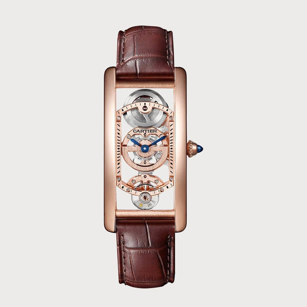 Cartier Tank Cintrée Large Skeleton In Rose Gold
