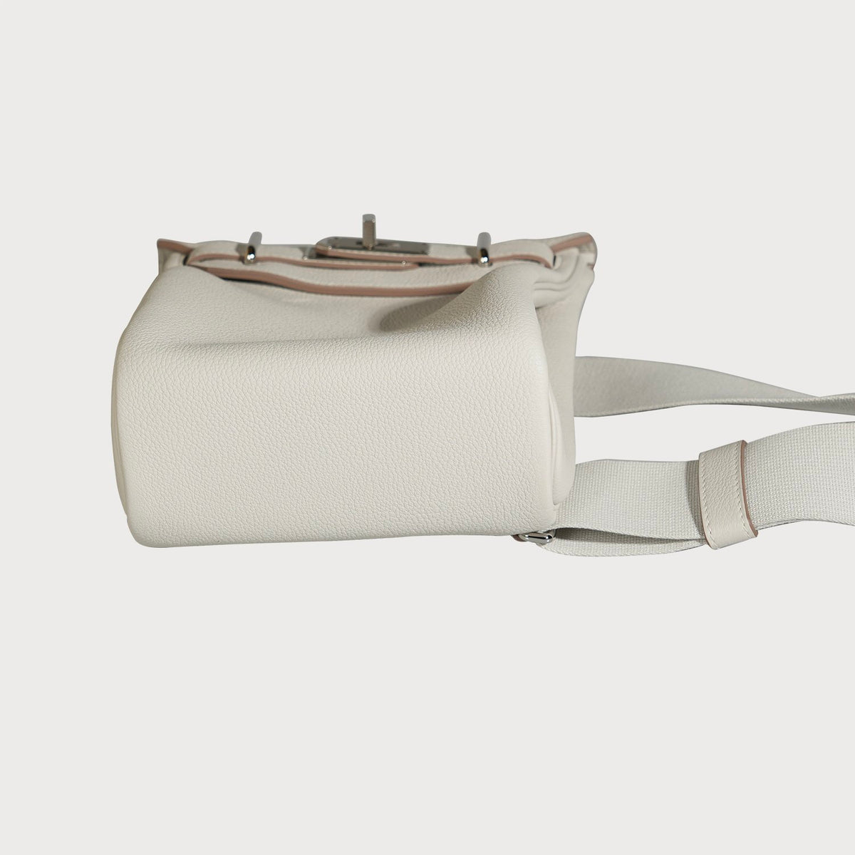 Hermès Hac A Dos Pm White/ Gris Pale With Palladium Hardware In Togo Leather - view 6