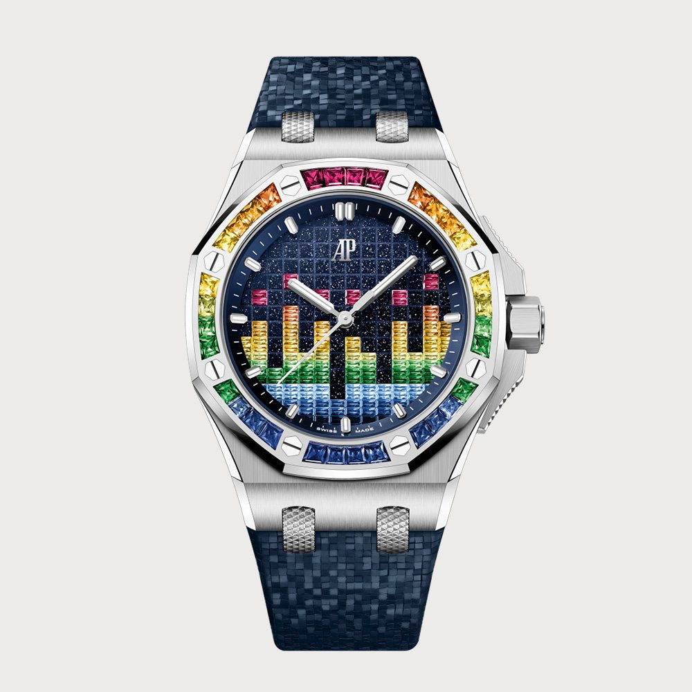 Audemars Piguet Royal Oak Offshore Music Edition Rainbow Gemstones In White Gold
