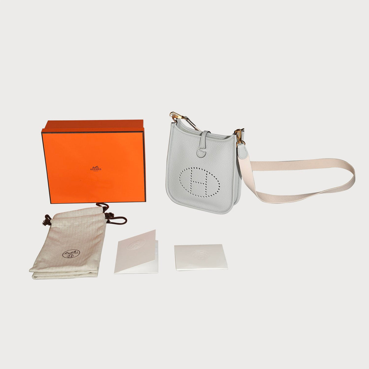 Hermès Hermes Evelyne 16 Blue Pale With Gold Hardware In Clemmence Leather - view 7