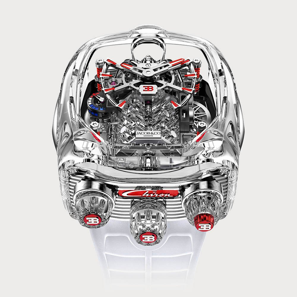 Jacob & Co Bugatti Chiron Tourbillon Sapphire Crystal & Red