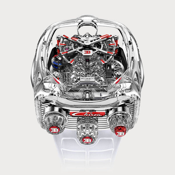 Jacob & Co Bugatti Chiron Tourbillon Sapphire Crystal & Red