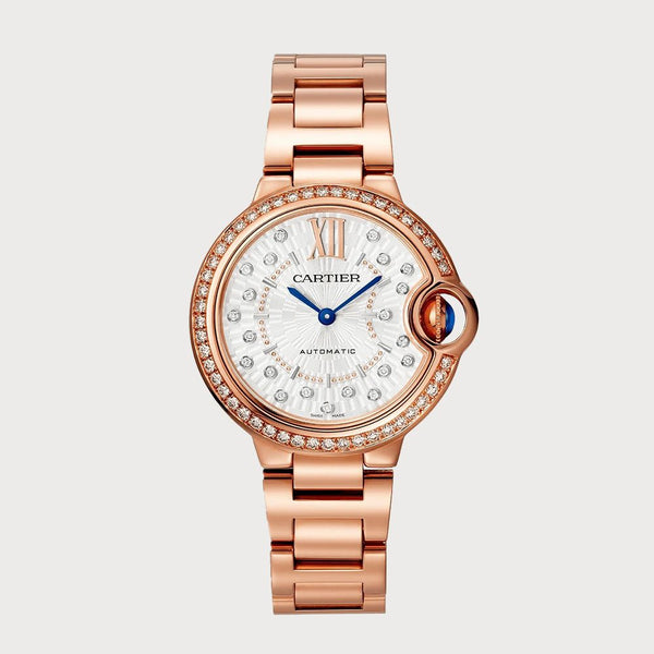 Cartier Ballon Bleu 33mm Diamond Set In Rose Gold