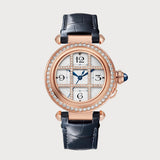 Pasha Grille 35mm Diamond Set In Rose Gold