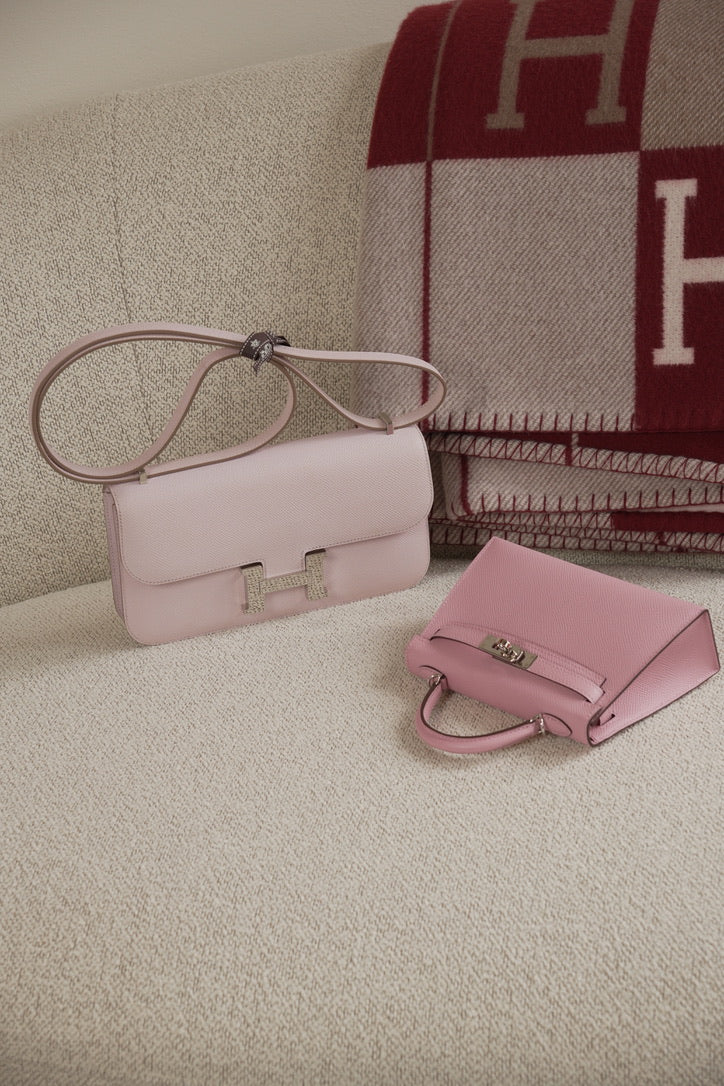 Hermes Mini Kelly 20 Mauve Sylvestre Phw Epsom