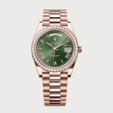 Day-Date 40 With Green Roman Dial & Diamond Set Bezel In Rose Gold