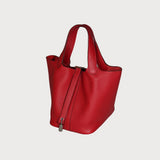 Picotin Lock 18 Rouge Casaque / Red With Palladium Hardware In Taurillon Clemmence