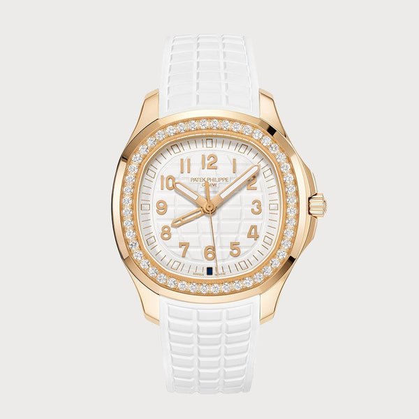 Patek Philippe Aquanaut Luce In Rose Gold With White Dial & Diamond Set Bezel
