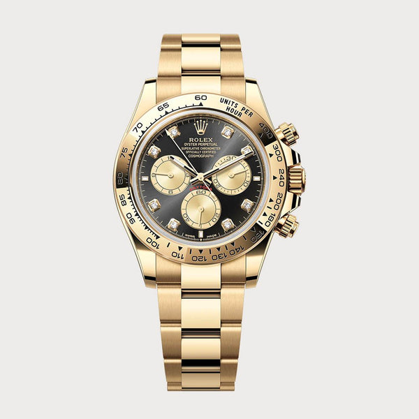 Rolex Daytona In Yellow Gold With Black Sundust Diamond Dial
