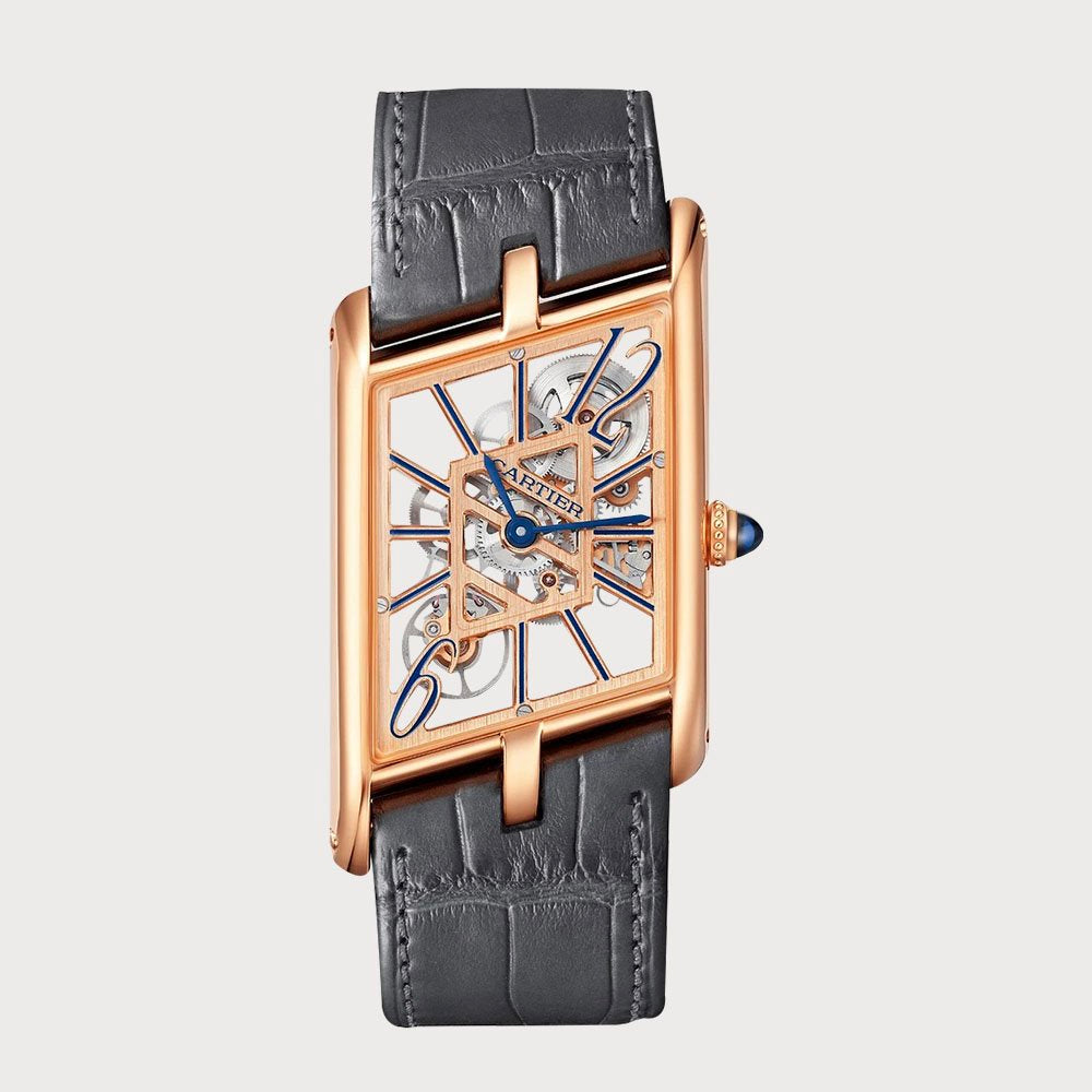 Cartier Tank Asymétrique Skeleton In Rose Gold