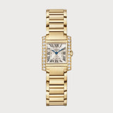 Tank Française Small Diamond Set In Yellow Gold